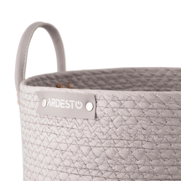 Кошик для зберігання Ardesto Minimalism Паперовий шпагат Сірий 24 л (ARHC2508RG) - picture 4