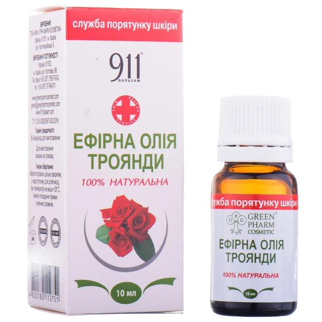 Ефірна олія ГРІН ФАРМ КОСМЕТИК Масло эфирное троянди 10 мл - picture 1