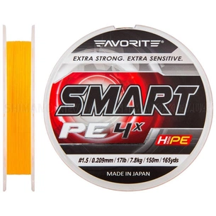 Шнур Favorite Smart PE 4x 150м помаранчевий #1.5/0.209мм 7.8кг (1693.10.19) зображення 1