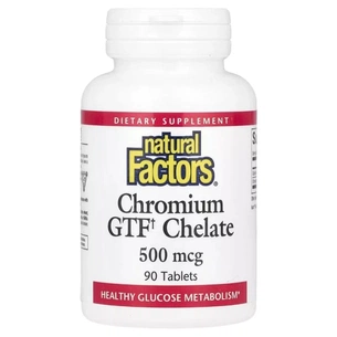 Мінерали Natural Factors Хром GTF Хелат, 500 мкг, Chromium GTF Chelate, 90 таблеток (NFS-01630) зображення 1
