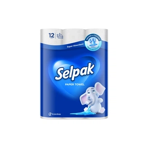 Паперові рушники Selpak 3 шари 80 відривів 12 рулонів (8690530125001) зображення 1