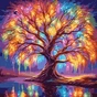Картина по номерам Santi Казкове дерево, 40*40см, LED (955071) - зменшене зображення 1