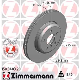 Гальмівний диск ZIMMERMANN 150.3483.20 зображення 1