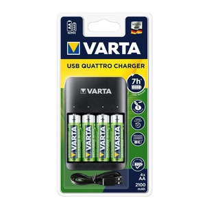 Зарядний пристрій для акумуляторів Varta Value USB Quattro Charger + 4шт. AA 2100 mAh (57652101451) изображение 1