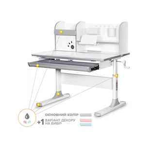 Парта Mealux Edmonton Multicolor Grey (BD-610 W/МС + G з полицею) изображение 1