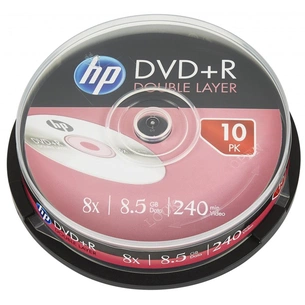 Диск DVD HP DVD+R 8.5GB 8X DL 10шт Spindle (69309/DRE00060-3) изображение 1