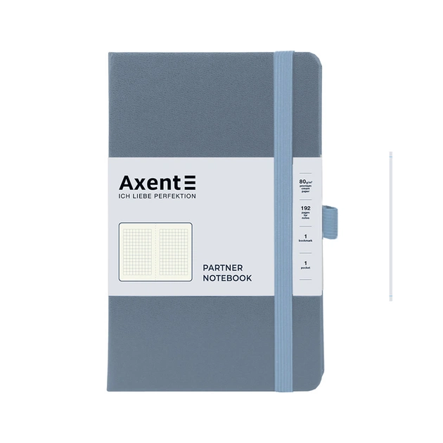 Книга записна Axent Partner 125x195 мм 96 аркушів, клітинка сіра (8201-62-A) - зображення 1