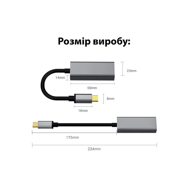 Адаптер USB-C to RJ45 Ethernet 1000Mbps Dynamode (DM-AD-GLAN-C) - picture 6