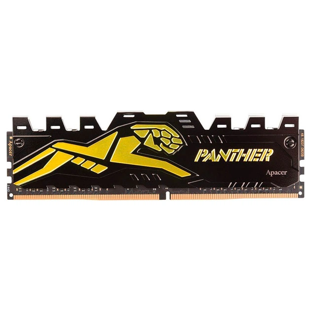 Модуль пам'яті для комп'ютера DDR4 8GB 2666 MHz Panther Black/Gold Apacer (AH4U08G26C08Y7GAA-1) - зображення 1