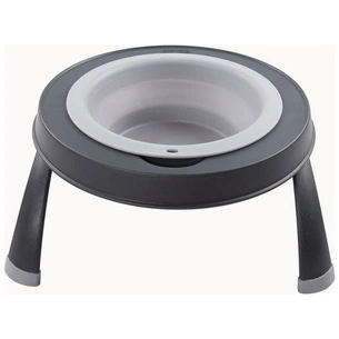Посуд для собак Dexas Миска одинарна на складній підставці-мала 360 мл світло-сіра (0084297309091) зображення 1