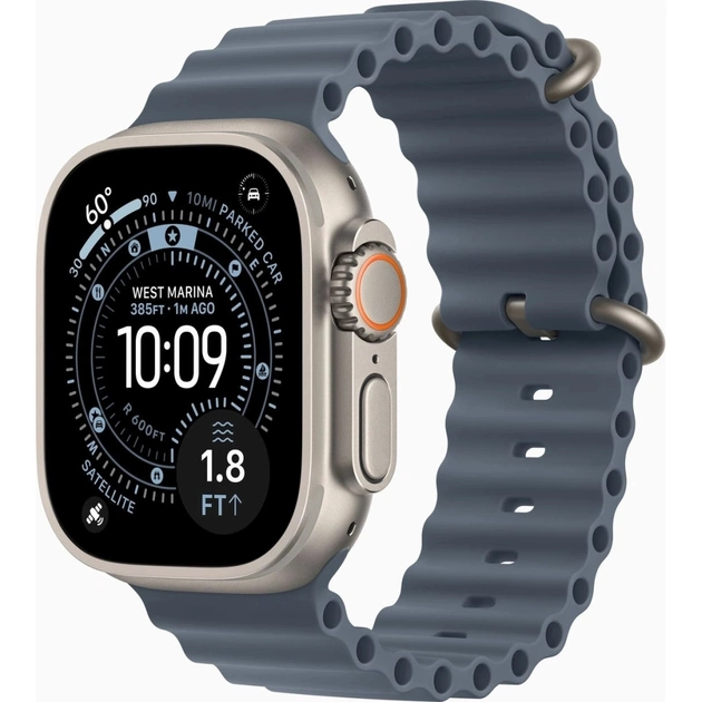 Смарт-годинник Apple Watch Ultra 3 GPS + Cellular 49mm Natural Titanium Case with Anchor Blue Ocean Band (MEWH4QP/A) - зображення 1