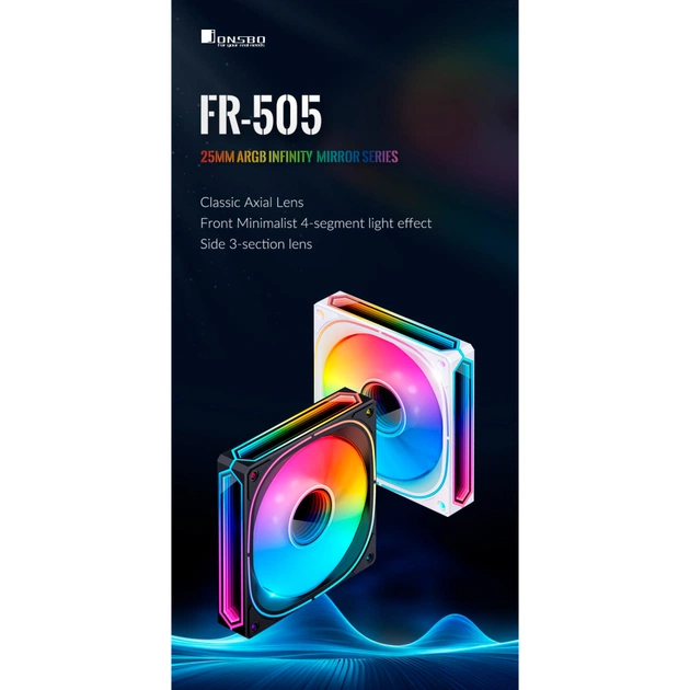 Кулер до корпусу JONSBO FR-505BR Reverse ARGB Black - зображення 12