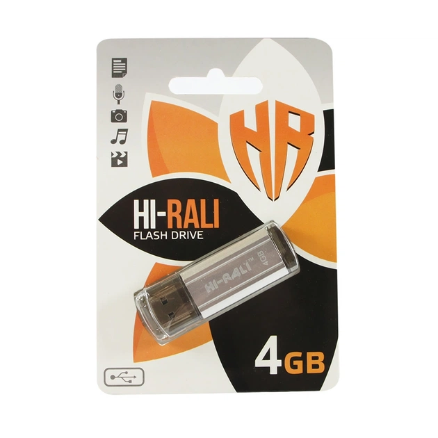 USB флеш накопичувач Hi-Rali 4GB Stark Series Silver USB 2.0 (HI-4GBSTSL) - зображення 1