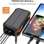 Батарея универсальная Choetech 10000mAh, 5V/2.1A, solar panel, Qi-5W, Black-Orange (B659-OR) - уменьшенное изображение 6