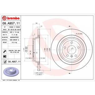 Гальмівний диск Brembo 08.A957.11 зображення 1