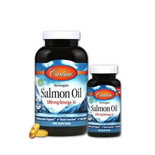 Жирні кислоти Carlson Норвезький Лососевий Жир, 500 мг, Norwegian Salmon Oil, 180+ (CAR-01504) зображення 1