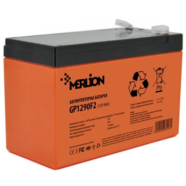 Батарея к ИБП Merlion 12V-9Ah PREMIUM (GP1290F2PREMIUM) - изображение 1