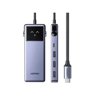 Концентратор Ugreen USB-C 7-in-1 3xUSB + 1xUSB-C + HDMI + RJ45 + PD 100W CM888 gray (45155) зображення 1