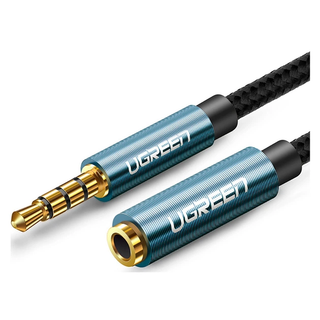 Кабель мультимедійний 3.5mm M to 3.5mm F 1.0m AV118 blue Ugreen (40673) - зображення 3