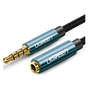 Кабель мультимедійний 3.5mm M to 3.5mm F 1.0m AV118 blue Ugreen (40673) - зменшене зображення 3