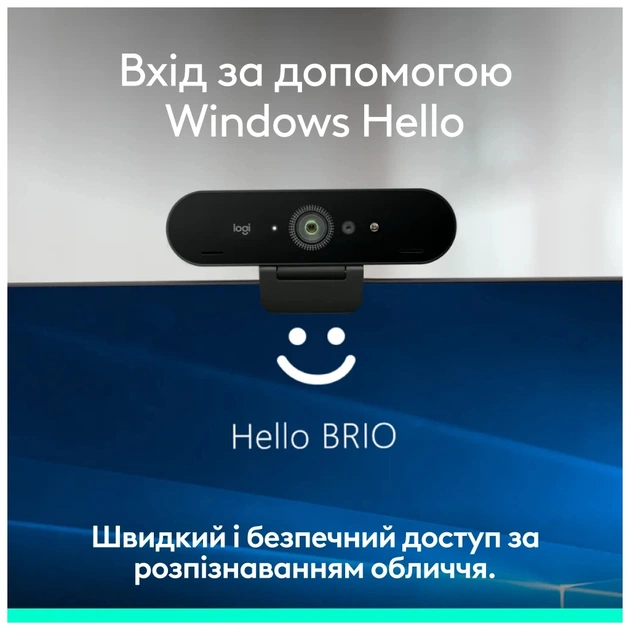 Веб-камера Logitech Brio 4K Ultra HD for Business Graphite (960-001746) - picture 12