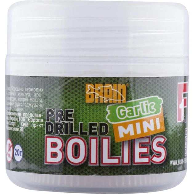 Бойл Brain fishing Garlic (часник) pre drilled mini boilies 10 mm 20 gr (1858.02.31) - изображение 1