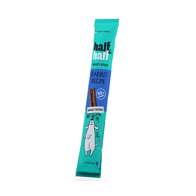 Ласощі для собак Half&Half м'ясна паличка з кроликом 12 г (4820261921748) - зображення 1