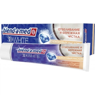 Зубна паста Blend-a-med 3D White Відбілювання і дбайливе чищення з кокос. олією 100м (8001841142975) зображення 1