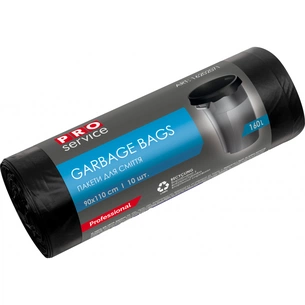 Пакети для сміття PRO service Standard LD Чорні 160 л 10 шт. (4820143706456) зображення 1
