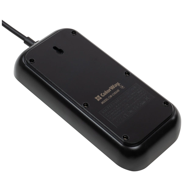 Мережевий фільтр живлення ColorWay CW-CHE64B, 6 розеток/4USB Black (CW-CHE64B) - picture 5