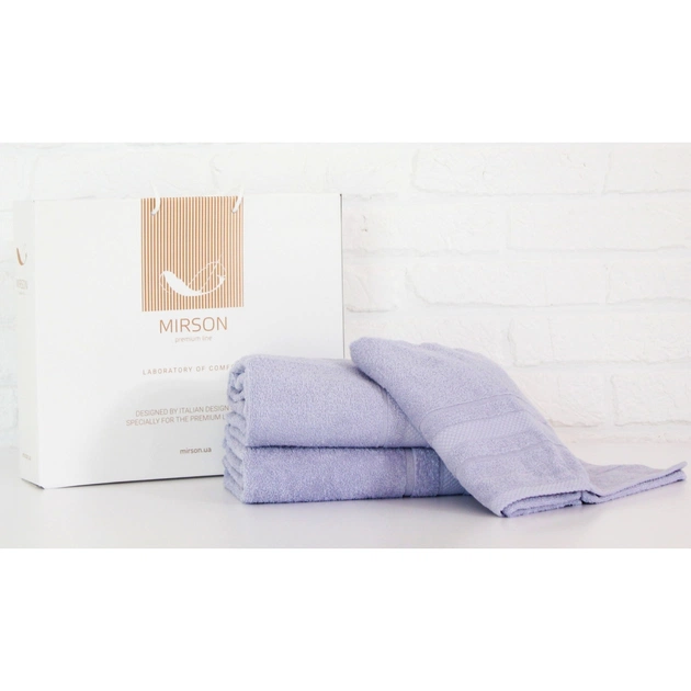 Рушник MirSon набір банних 5077 Elite SoftNess Lavender 50х90, 70х140, 100x150 (2200003960976) - зображення 1