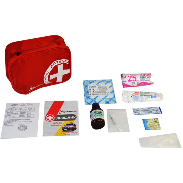 Автомобільна аптечка Poputchik згідно ТУ м"який футляр (02-001-М) - picture 1
