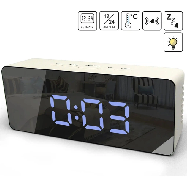 Настільний годинник Technoline WT475 White/Black Mirror (DAS302983) - picture 2