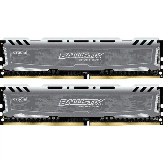 Модуль пам'яті для комп'ютера DDR4 16GB (2x8GB) 3000 MHz Ballistix Sport Gray Micron (BLS2K8G4D30BESBK) - изображение 1