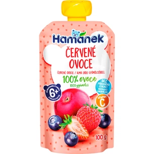 Дитяче пюре Hamanek із яблук, полуниці та чорниці 100 г (1215913) изображение 1