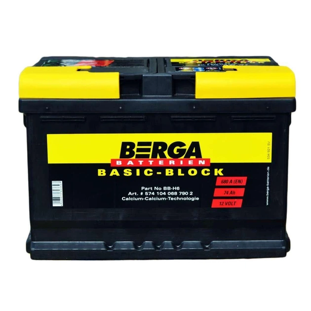 Аккумулятор автомобильный Berga Basicblock 74Ah Ев (-/+) (680EN) (5741040687902) - изображение 1