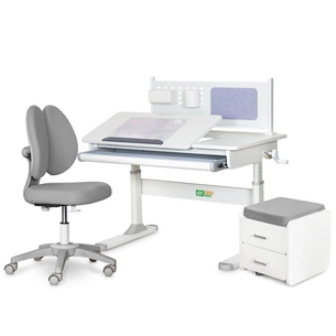 Парта з кріслом ErgoKids (L) Grey + тумба (TH-325 + Y-412 Lite + BD C3 _GREY) зображення 1