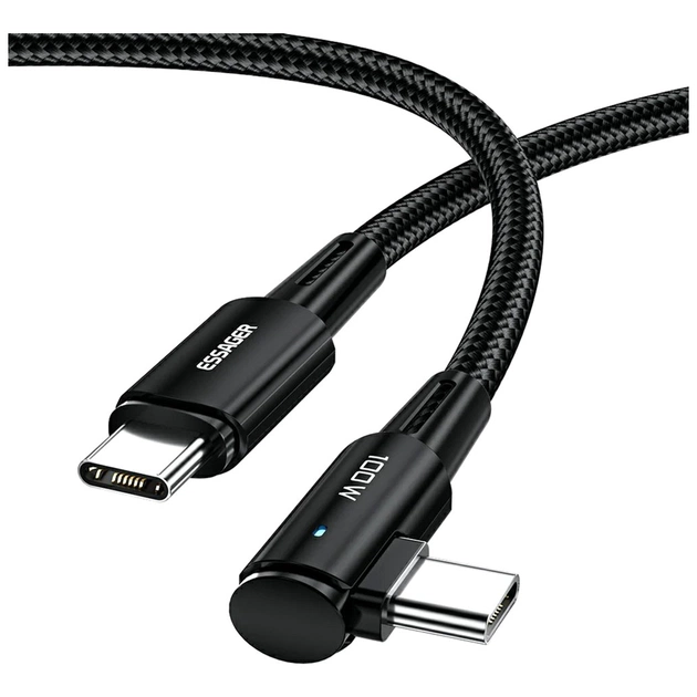 Дата кабель USB-C to USB-C 1.0m 100W black Essager (EXCTT1-CGWT01) - зображення 1