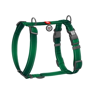 Шлея для собак WAUDOG Nylon Mono H-подібна з QR паспортом, світловідбивна, М зелена (545718) зображення 1