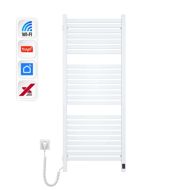 Сушарка для рушників Navin Авангард Х, 1200х480, Wi-Fi, сталь, білий, лівобічна (12-172155-4812) - зображення 3