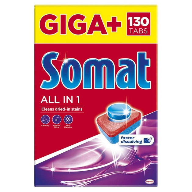 Таблетки для посудомийних машин Somat All in 1 130 шт. (9000101356014) - изображение 1
