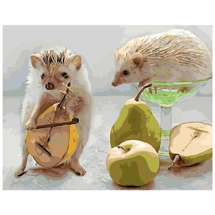 Картина по номерам Strateg Музичні їжачки 40х50 см (SY6100) зображення 1