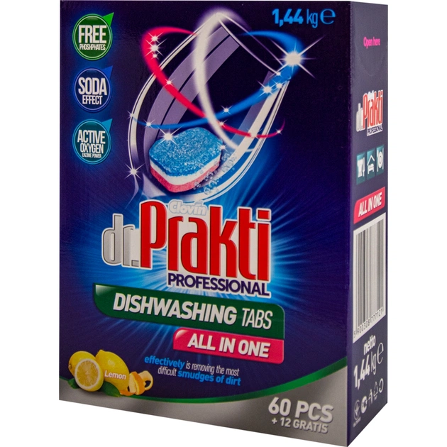 Таблетки для посудомийних машин Dr. Prakti 72 шт. (5900308777121) - изображение 1