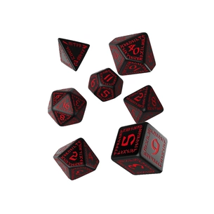 Набір кубиків для настільних ігор Q-Workshop Runic Black red Dice Set (7 шт) (SRUN06) изображение 1
