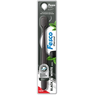 Зубна щітка Fesco Black & White Series Soft Чорна (4823098414124) изображение 1