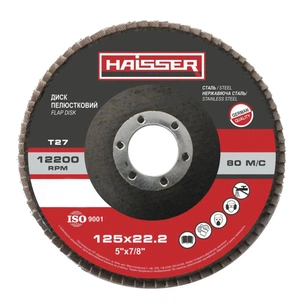 Круг зачистний HAISSER пелюстковий плоский - 125х22,2 P60, Т27 (88864) зображення 1