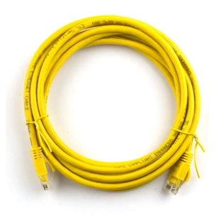 Патч-корд 20м, RJ-45, Cat.5e, CU, мідь, жовтий Ritar (PCR-CU/20Yw / 04300) зображення 1