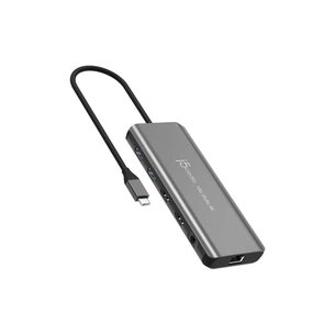 Концентратор J5create USB-C 7-in-1 2xHDMI + 2xUSB 3.2 + 1xRJ45 1000Mbps + PD100W + 3.5mm black (JCD398-N) зображення 1