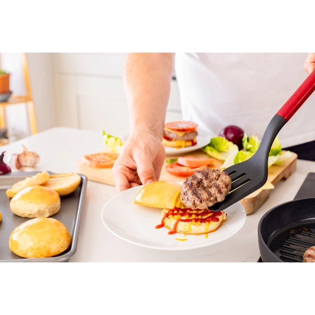 Лопатка кухонная KitchenAid Classic з прорізами 34 см червоний (KHA002OHEREG) - изображение 6