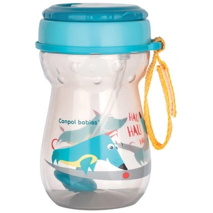 Поїльник-непроливайка Canpol babies зі складаною силіконовою трубочкою з обтяжувачем 350 мл (56/518) зображення 1